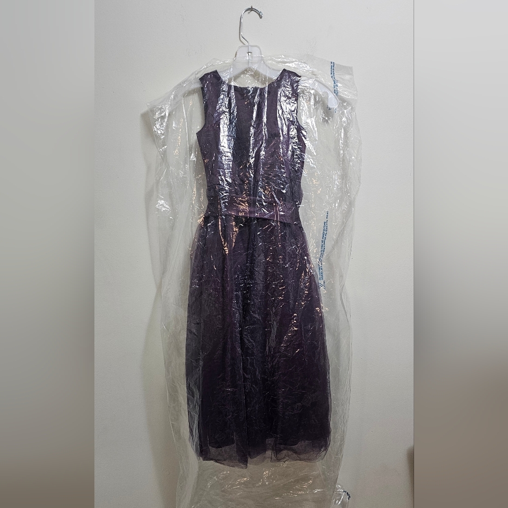 Davids Bridal New Plum Flowet Girl Dress Style #S1038 - Picture 6 of 6